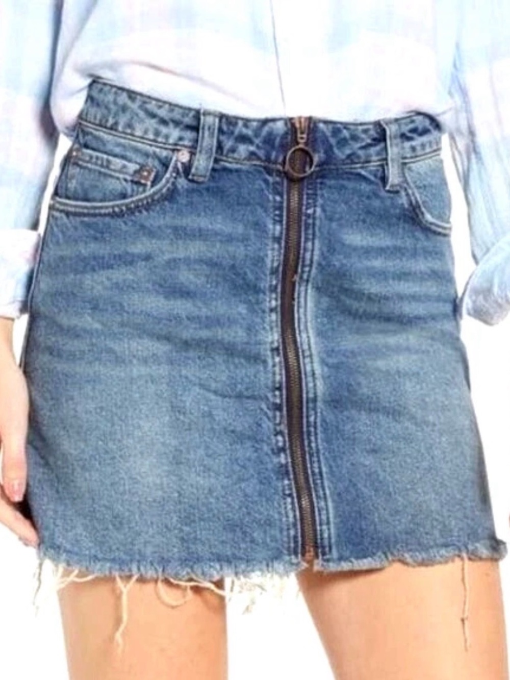 Free People We the Free Zip Up Mini
Skirt Sz 26